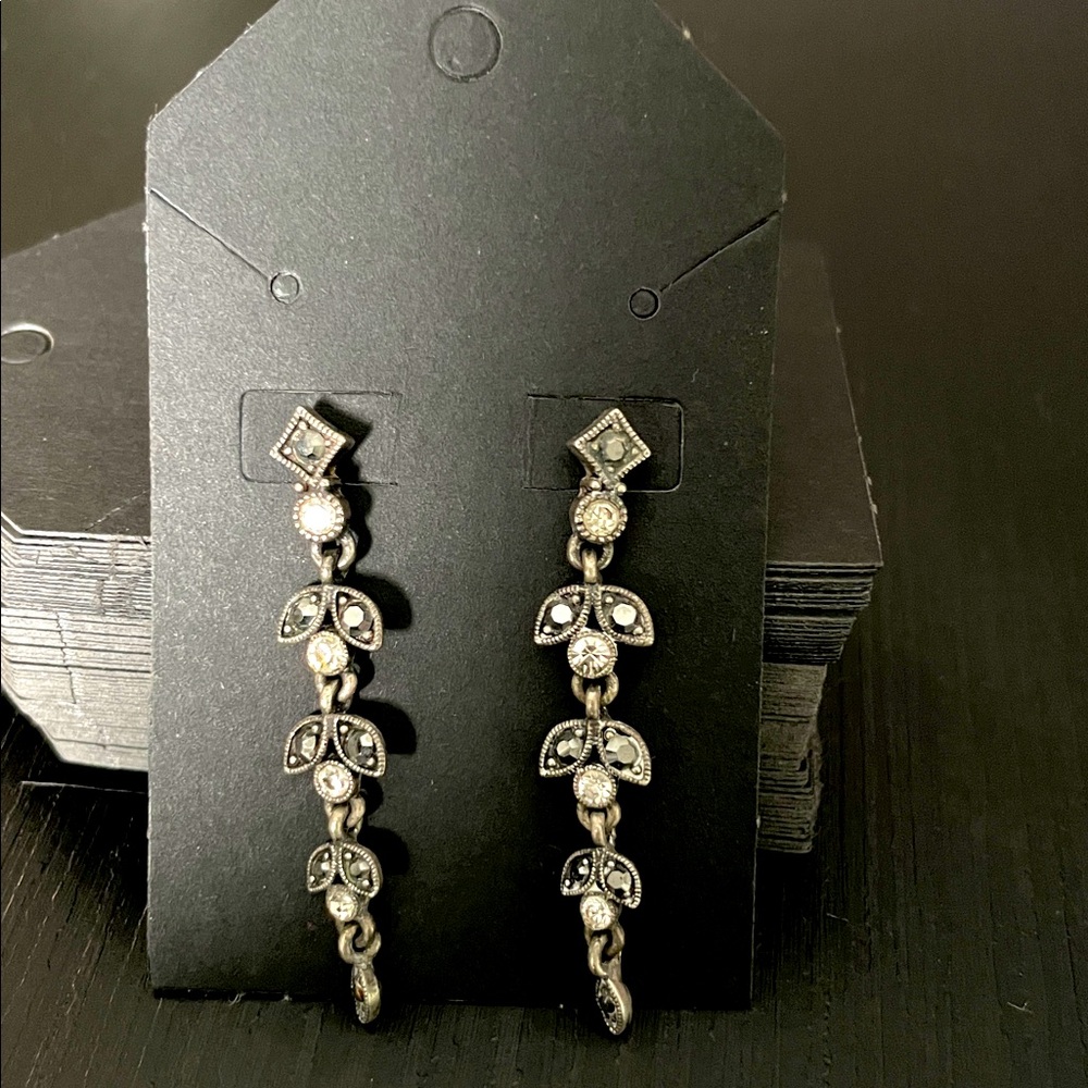 Silver Leaf Dangle Earrings